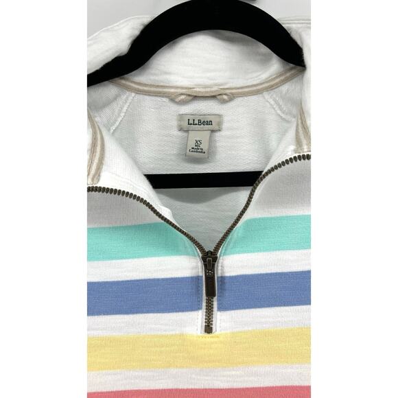 L.L. Bean 1/4 Quarter Zip Cotton Pullover Women's XS White - Picture 4 of 9